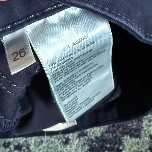 L’AGENCE Size 26 Women’s Skinny Navy Blue Trousers Cotton/Modal Blend Officewear - Picture 6 of 6